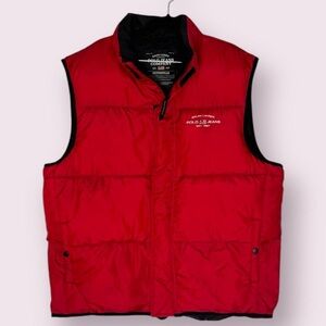 Vintage Ralph Lauren Polo Jeans Embroidered Red Puffer Vest XL